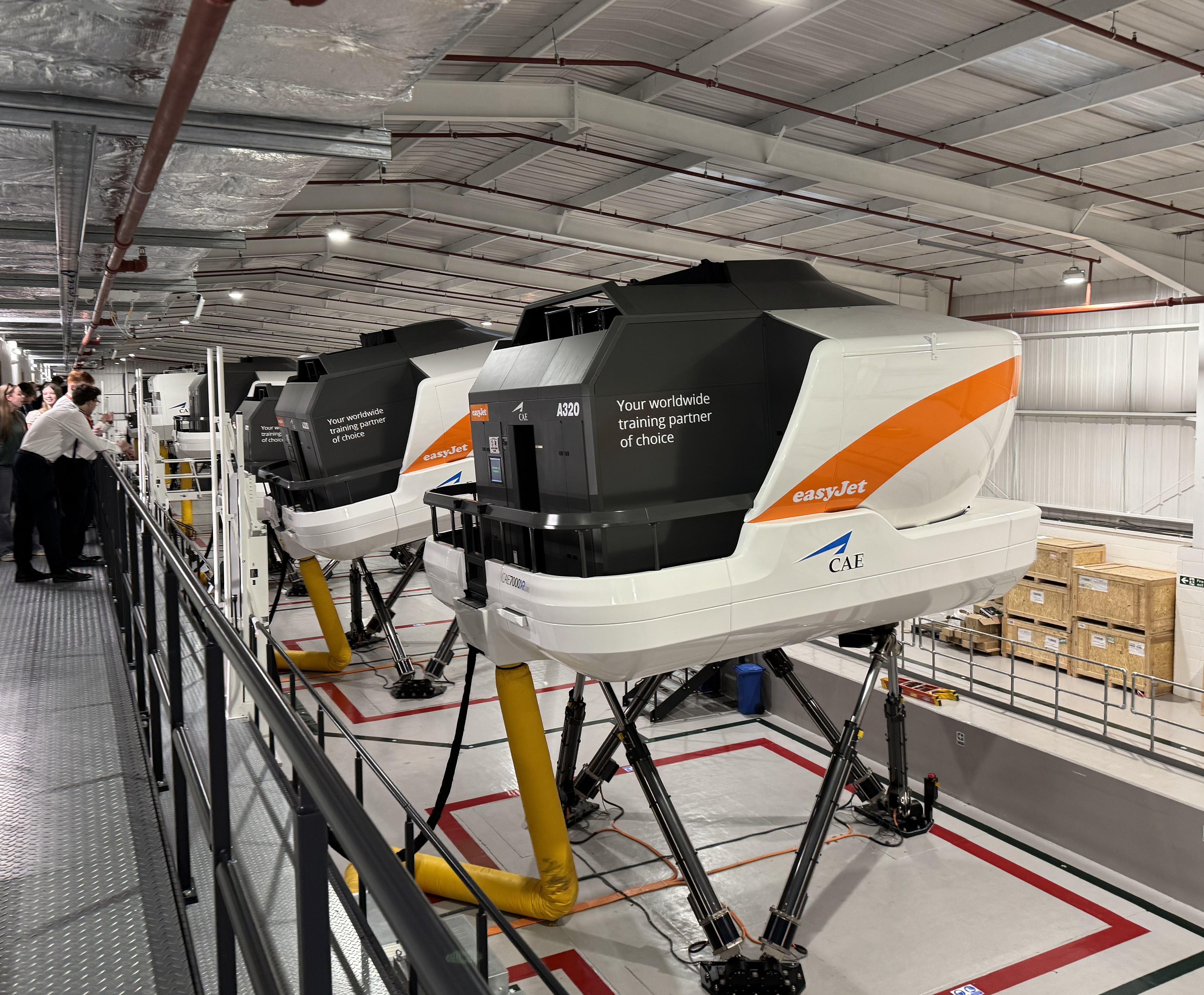 The bank of airbus simulators